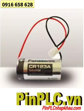 Panasonic CR123A (Dây zắc cắm), Pin nuôi nguồn Panasonic CR123A lithium 6V chính hãng /Xuất xứ Indonesia
